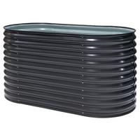 Vyvýšený záhon oval, 160cm - antracitová, Basics, kov (160/82/80cm)