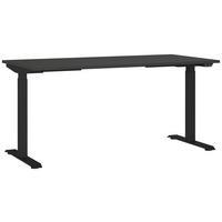 Schreibtisch Schwarz/Graphitfarben L: 160cm - Schwarz/Graphitfarben, MODERN, Holzwerkstoff/Metall (160/80/72-120cm) - Germania