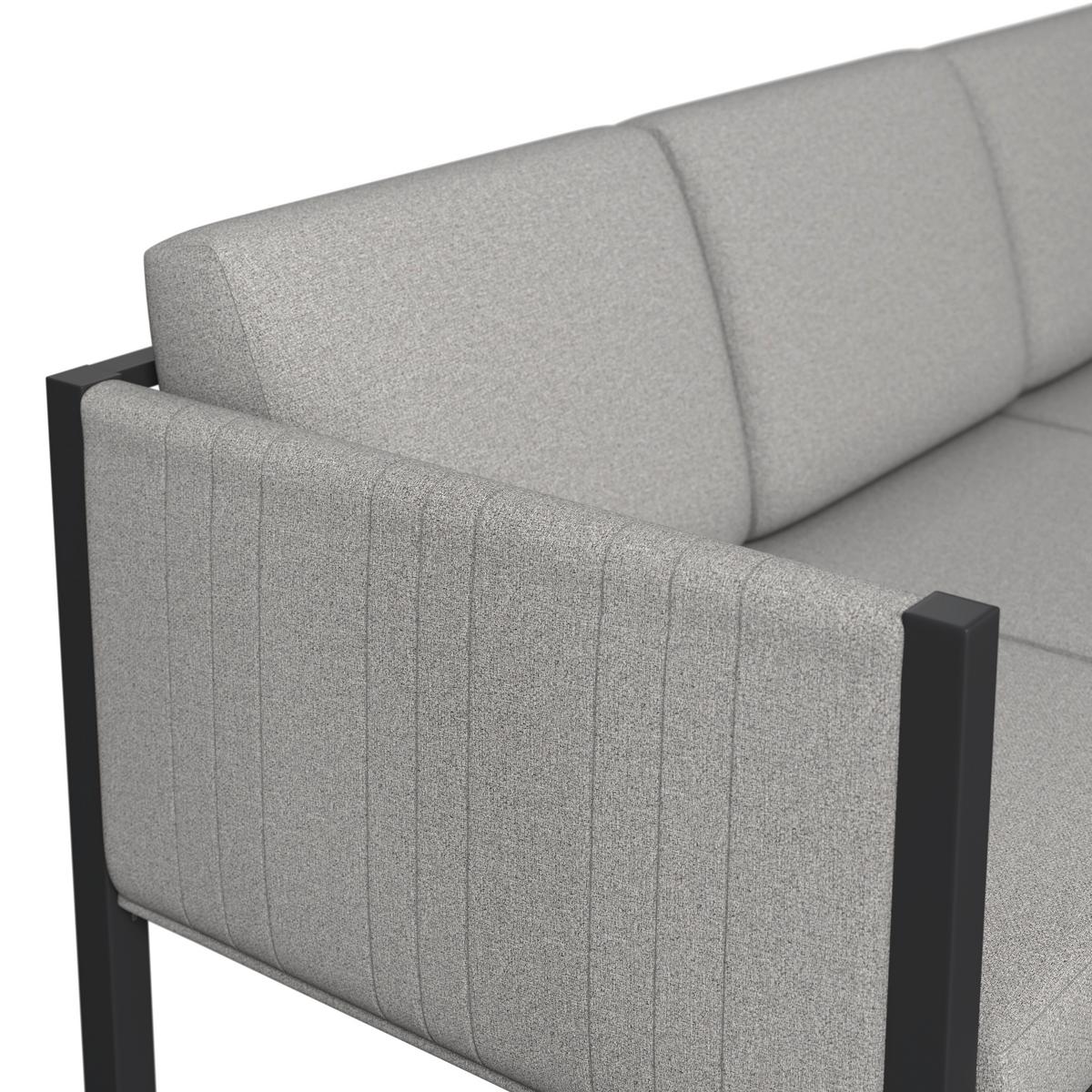 Loungegarnitur Peru - Dunkelgrau/Hellgrau, MODERN, Glas/Textil (187/241,5cm) - Beldano