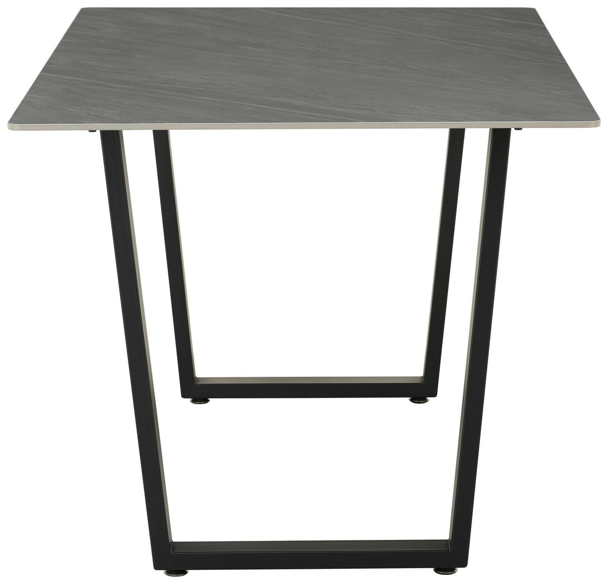 Esstisch Emin Keramik Grau, B: 140 Cm - Anthrazit/Schwarz, KONVENTIONELL, Stein/Metall (140/90/76cm) - MID.YOU