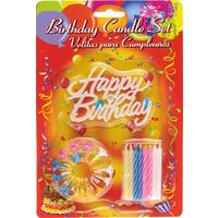 Geburtstagskerzen Happy Birthday 12 Stk. Bienenwachs - Multicolor, KONVENTIONELL (15/23/1cm)