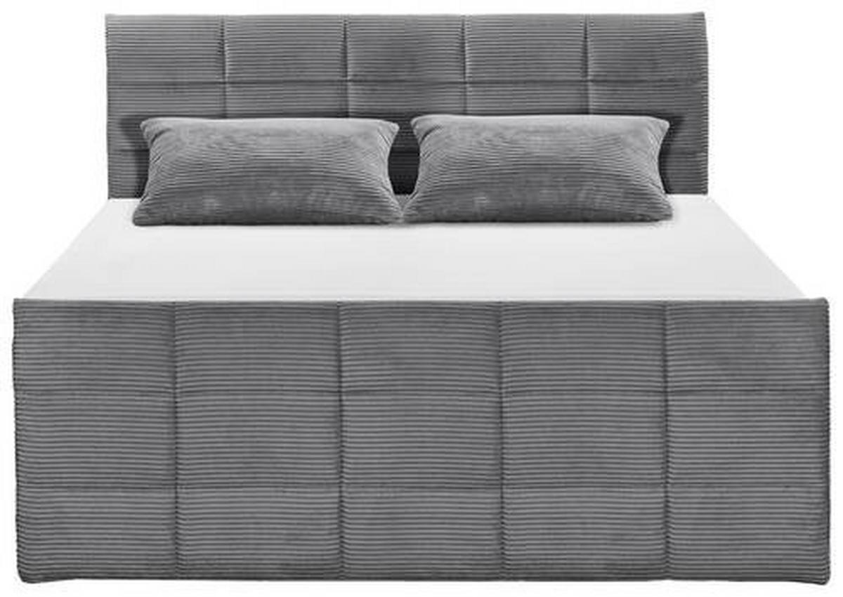 Boxspringbett Bolivia 6 - Dunkelgrau/Schwarz, MODERN, Holzwerkstoff/Textil (180/200cm) - MID.YOU