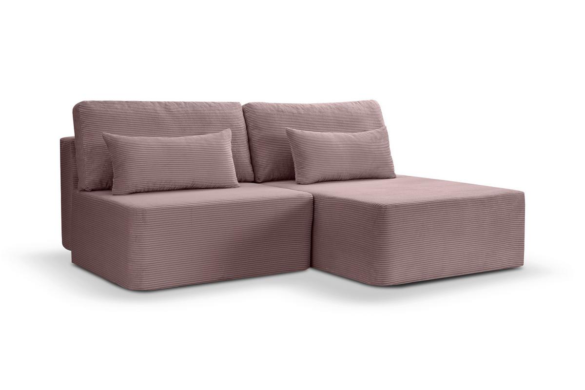 Ecksofa Amsterix Altrosa S: 213x158cm - Schwarz/Altrosa, Basics, Holz/Textil (213/158cm) - MID.YOU