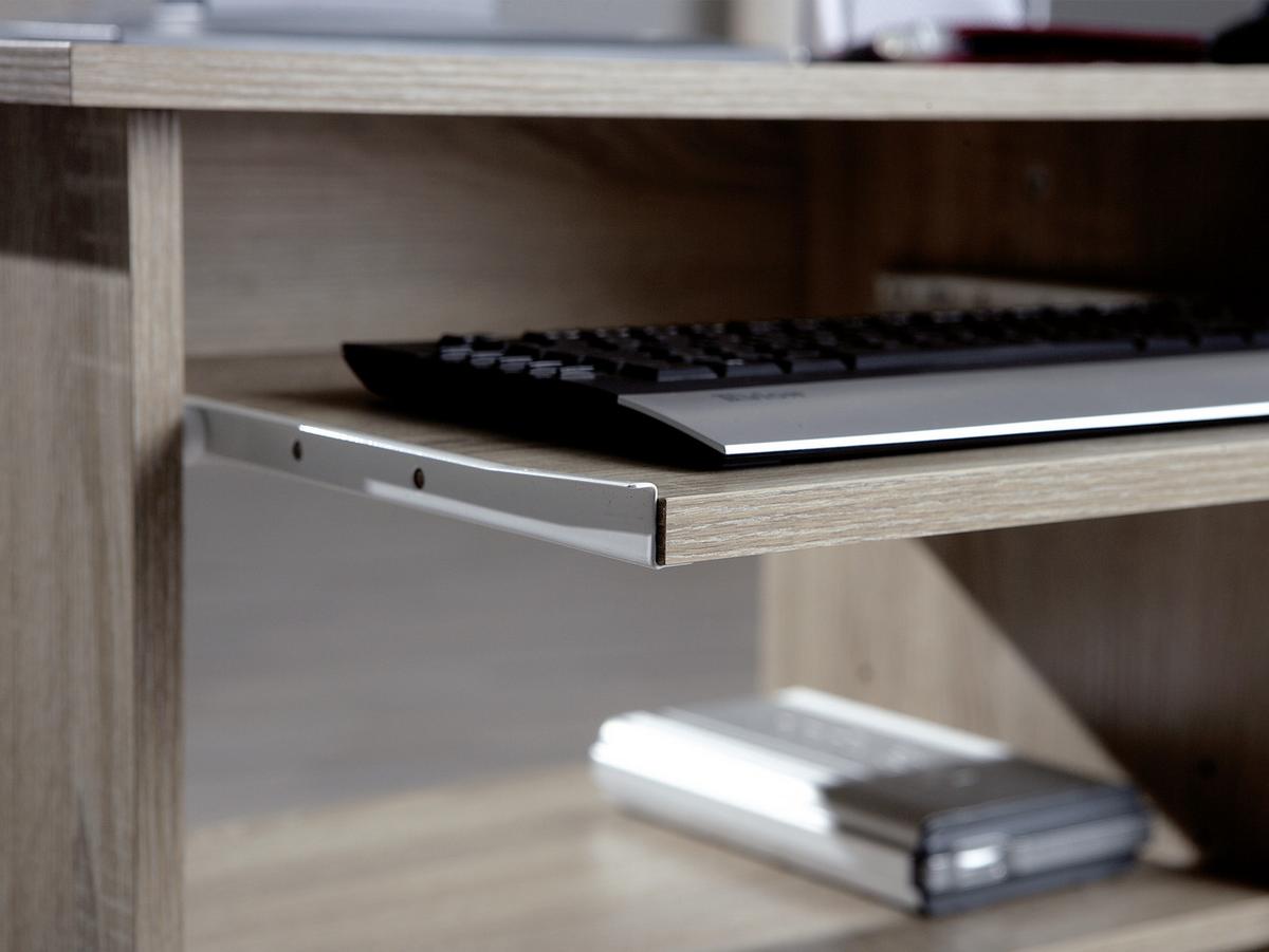 Computertisch mit Auszug B 80 cm H 75 cm Durini, Eiche Dekor - Sonoma Eiche, KONVENTIONELL, Holzwerkstoff/Kunststoff (80/50/75cm) - MID.YOU