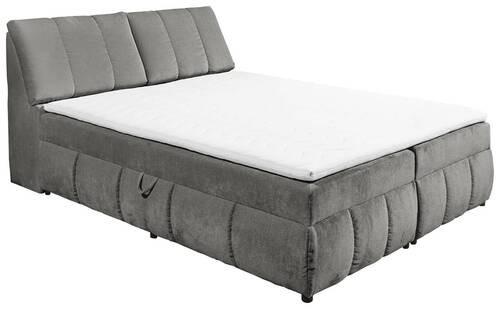 Boxbett Mit Topper+bettkasten 180x200 Cm Valencia - Schwarz/Graphitfarben, MODERN, Holzwerkstoff/Textil (180/200cm) - MID.YOU