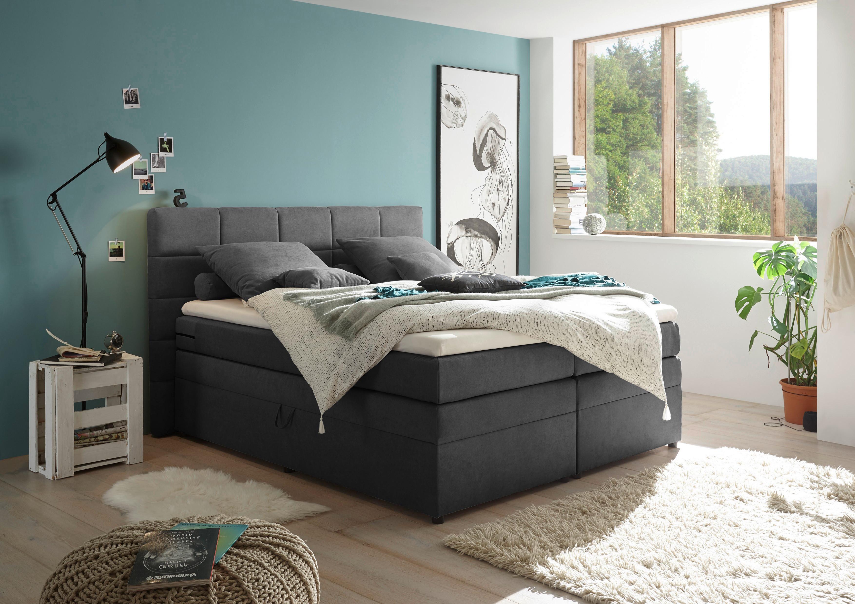 Boxspringbett mit Topper & Bettkasten 180x200 Tacoma 3 - Schlammfarben, KONVENTIONELL, Kunststoff (180/200cm) - MID.YOU