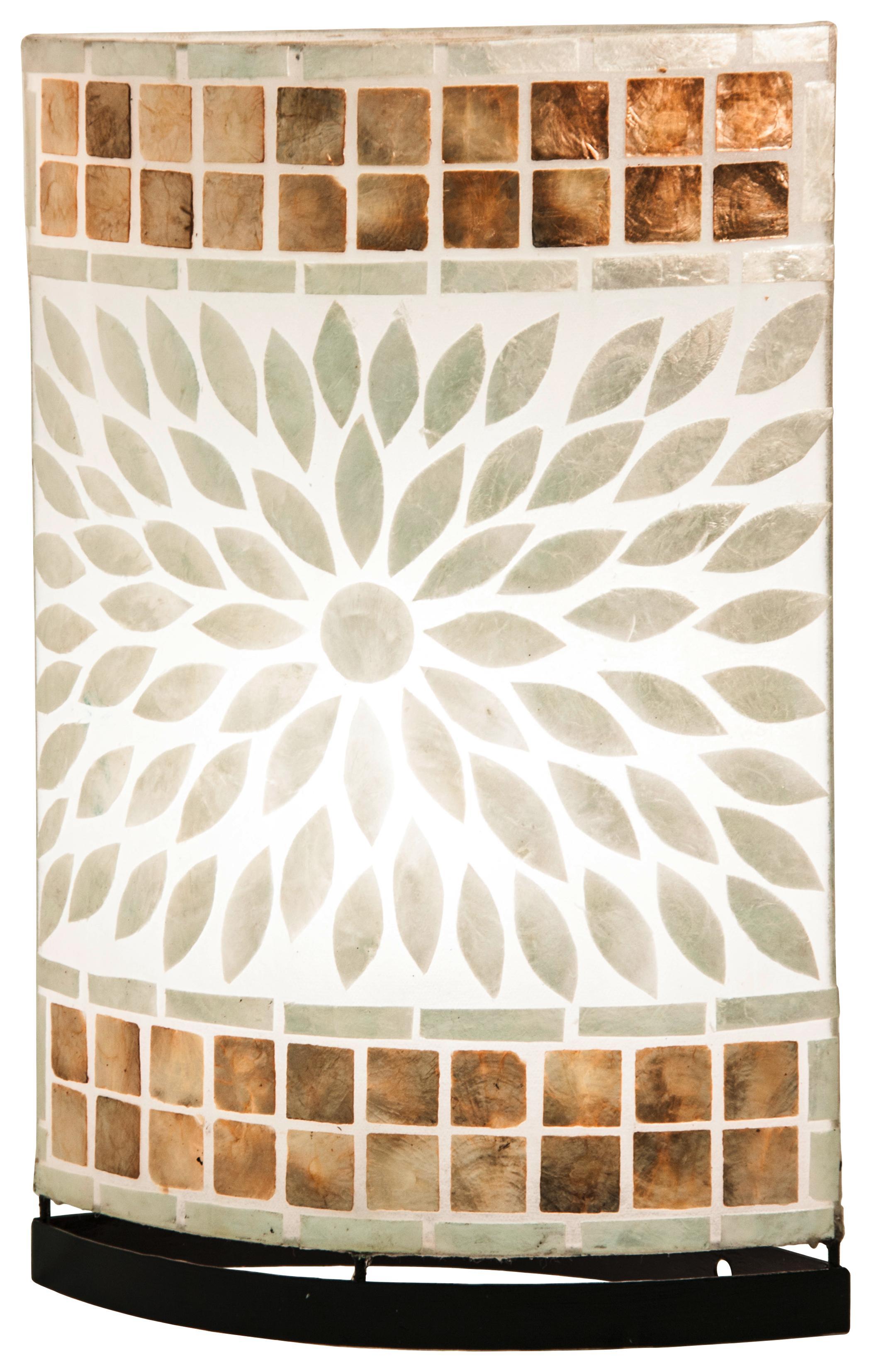 Tischleuchte Muschel - Braun, MODERN, Textil/Weitere Naturmaterialien (35/16/50cm)