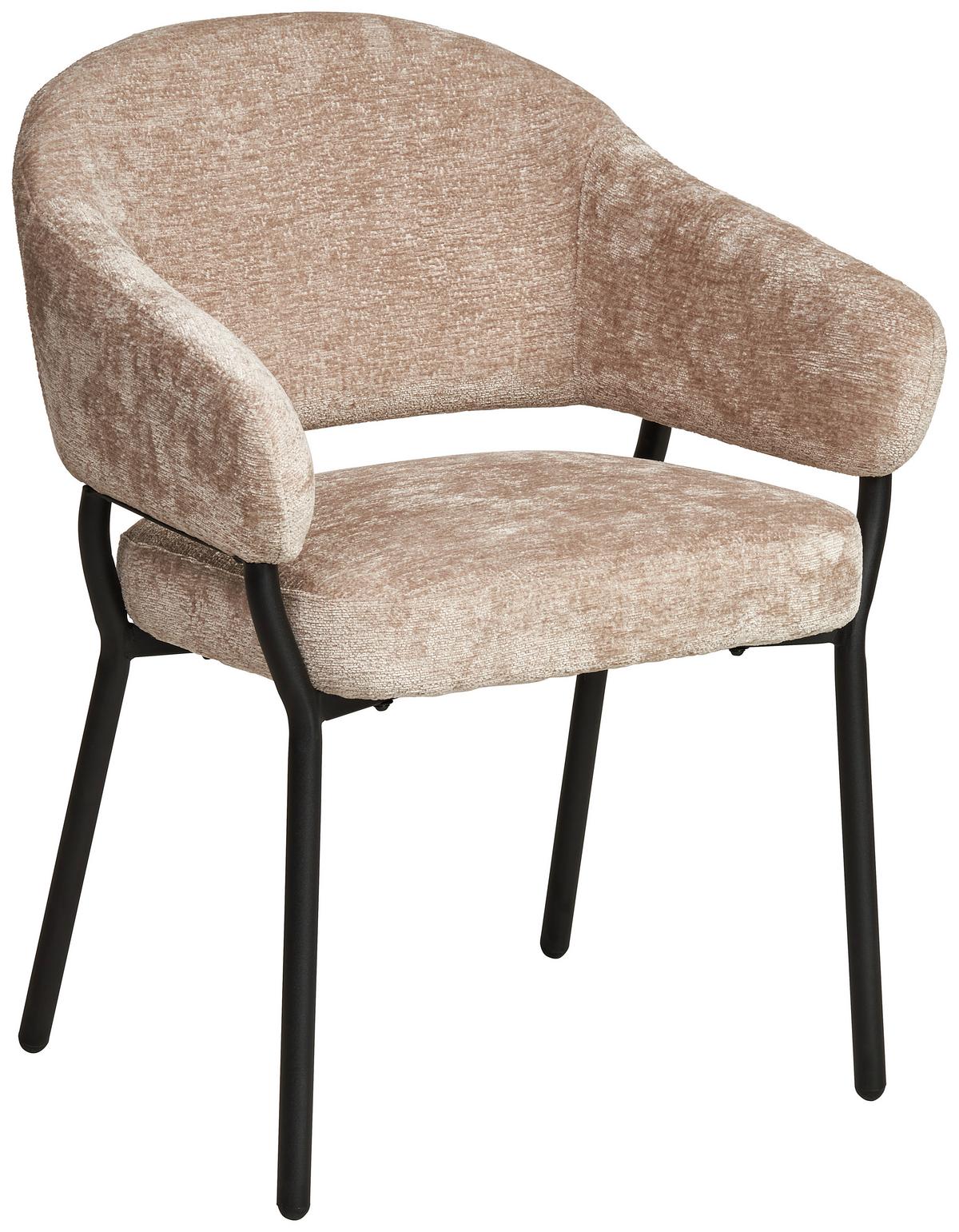 Armlehnstuhl Nova Mikrofaser Beige, B: 60 Cm - Beige/Schwarz, KONVENTIONELL, Holz/Textil (60/80/62cm) - MID.YOU