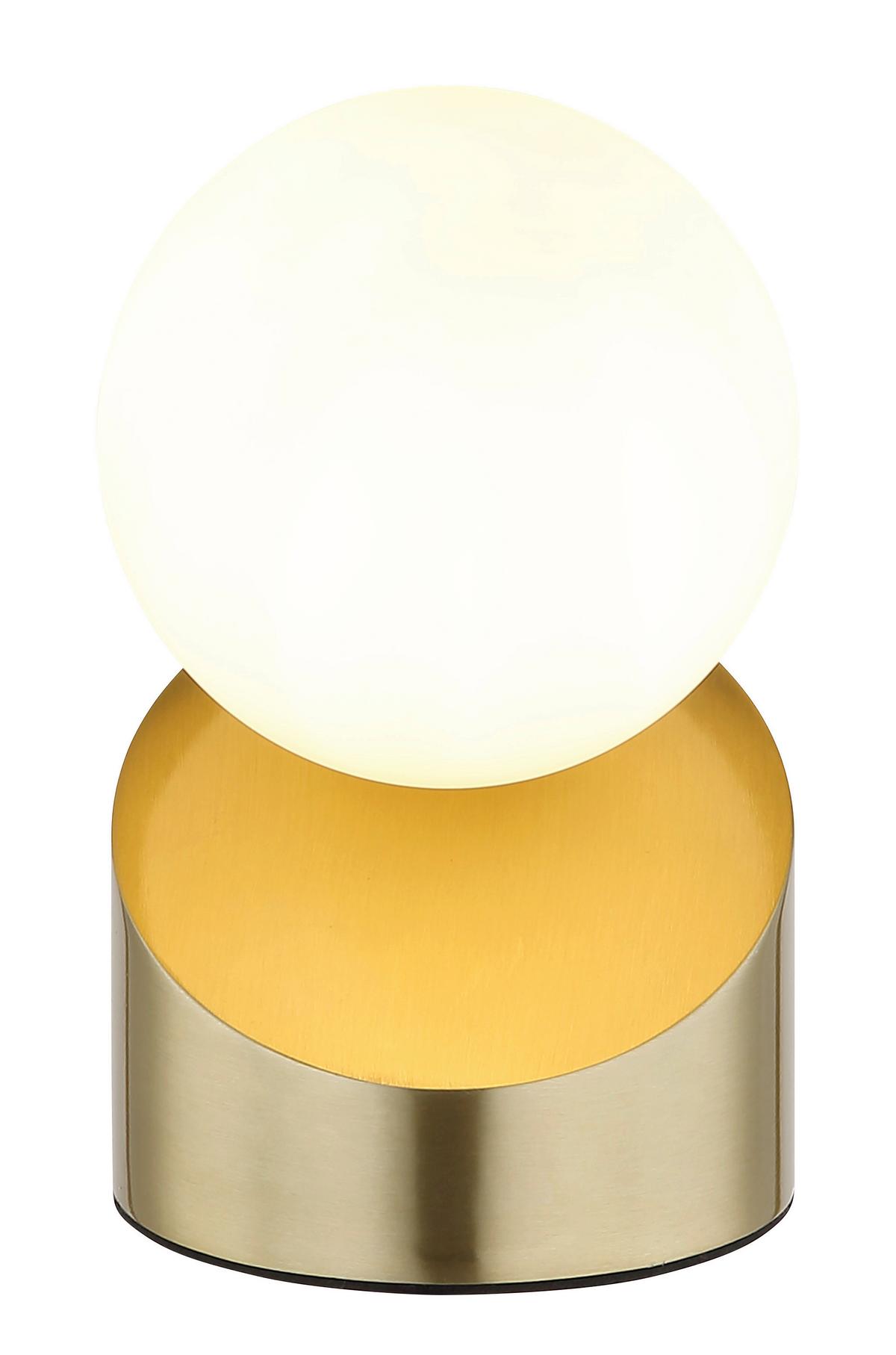 Led-tischleuchte Exkl. 1xg9 - Messingfarben/Schwarz, Design, Glas/Kunststoff (10/16cm) - Globo