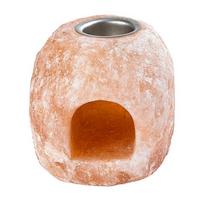 Stojan na svíčky SALTOR - oranžová, Natur, kámen (11/11cm)