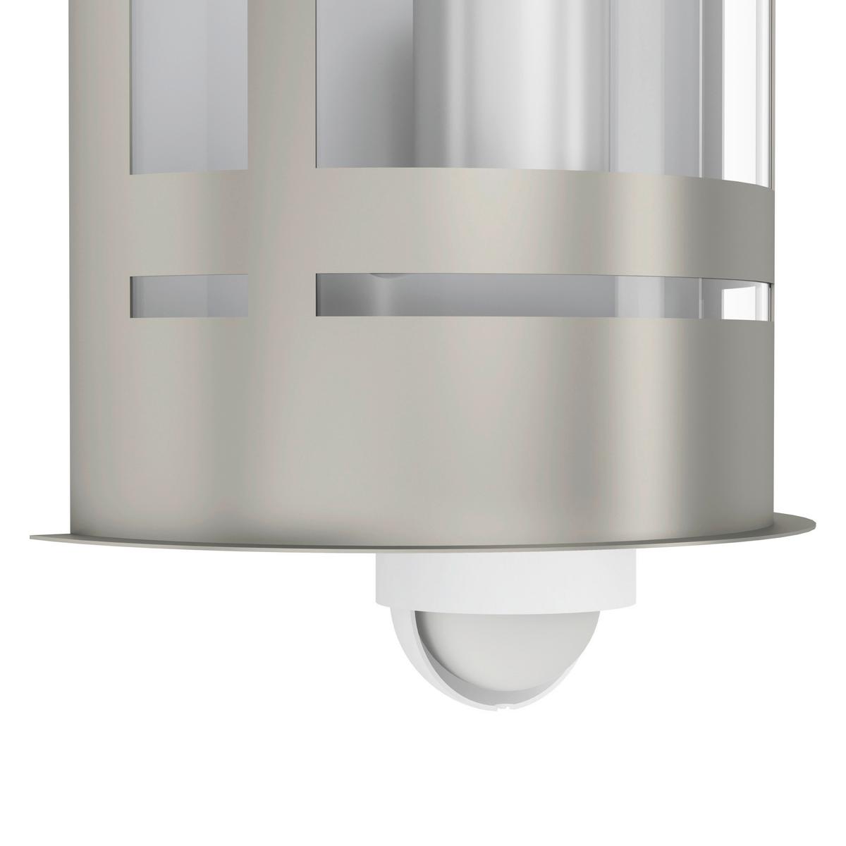 Außenwandleuchte Tribano 60w Metall Kunststoff, Wandmontage - Edelstahlfarben/Transparent, KONVENTIONELL, Kunststoff/Metall (20/26/10cm) - Eglo