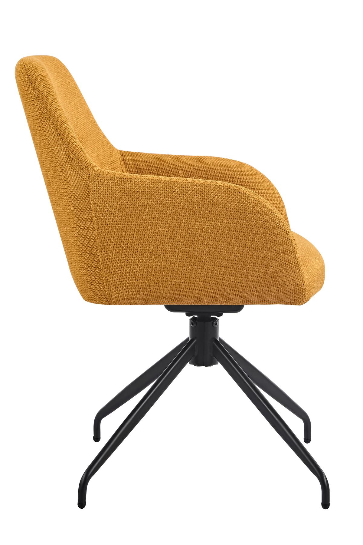 Armlehnstuhl-Set Triest S 2er-Set - Gelb/Schwarz, MODERN, Textil/Metall (56/83/60cm) - MID.YOU