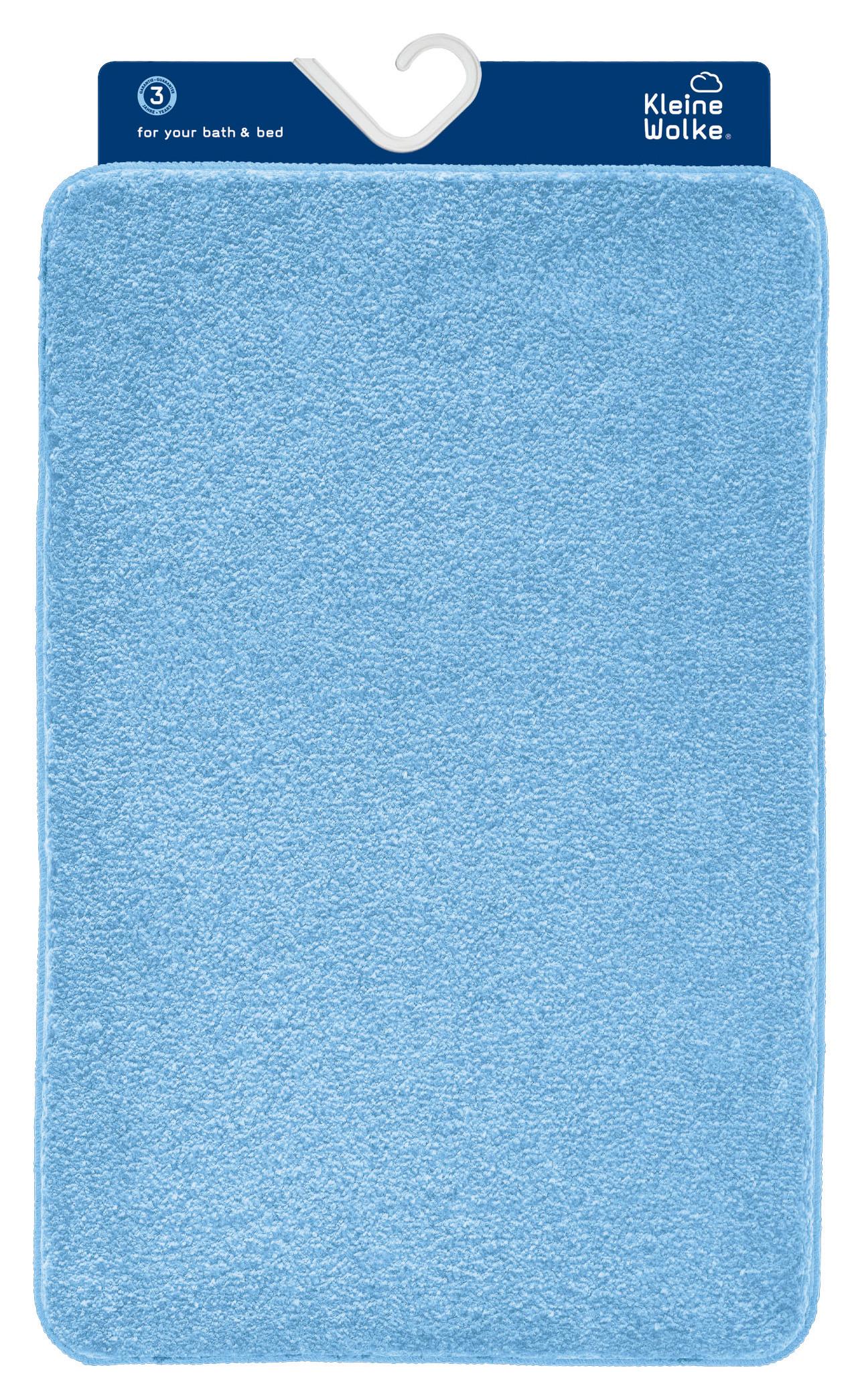 Badteppich Set Noble 85x55 cm Blau Waschbar/Rutschhemmend - Blau, KONVENTIONELL, Textil (55x85/50x50cm) - Kleine Wolke