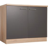Spülenunterschrank Merle Grau/Eiche Dekor B:100cm - Eichefarben/Grau, Basics, Holzwerkstoff (100/84,8/60cm) - Respekta