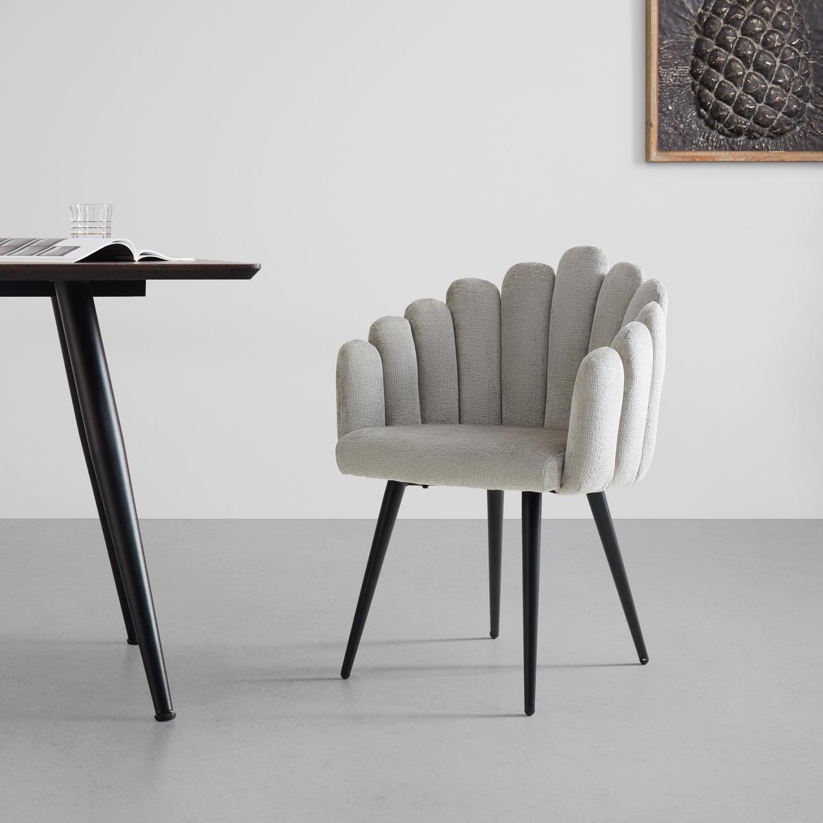 Jídelní křeslo SIBYL šedá - černá/šedohnědá, Romantický / Rustikální, kov/textil (63/84/58cm) - Premium Living