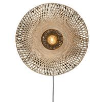 Wandleuchte Kalimantan 1-Flammig - Hellbraun/Schwarz, Natur, Naturmaterialien (60/15cm) - Good & Mojo