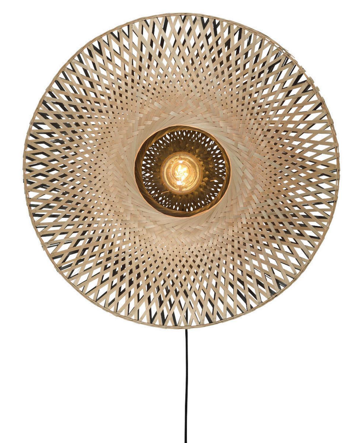 Wandleuchte Kalimantan 1-Flammig - Hellbraun/Schwarz, Natur, Naturmaterialien (60/15cm) - Good & Mojo