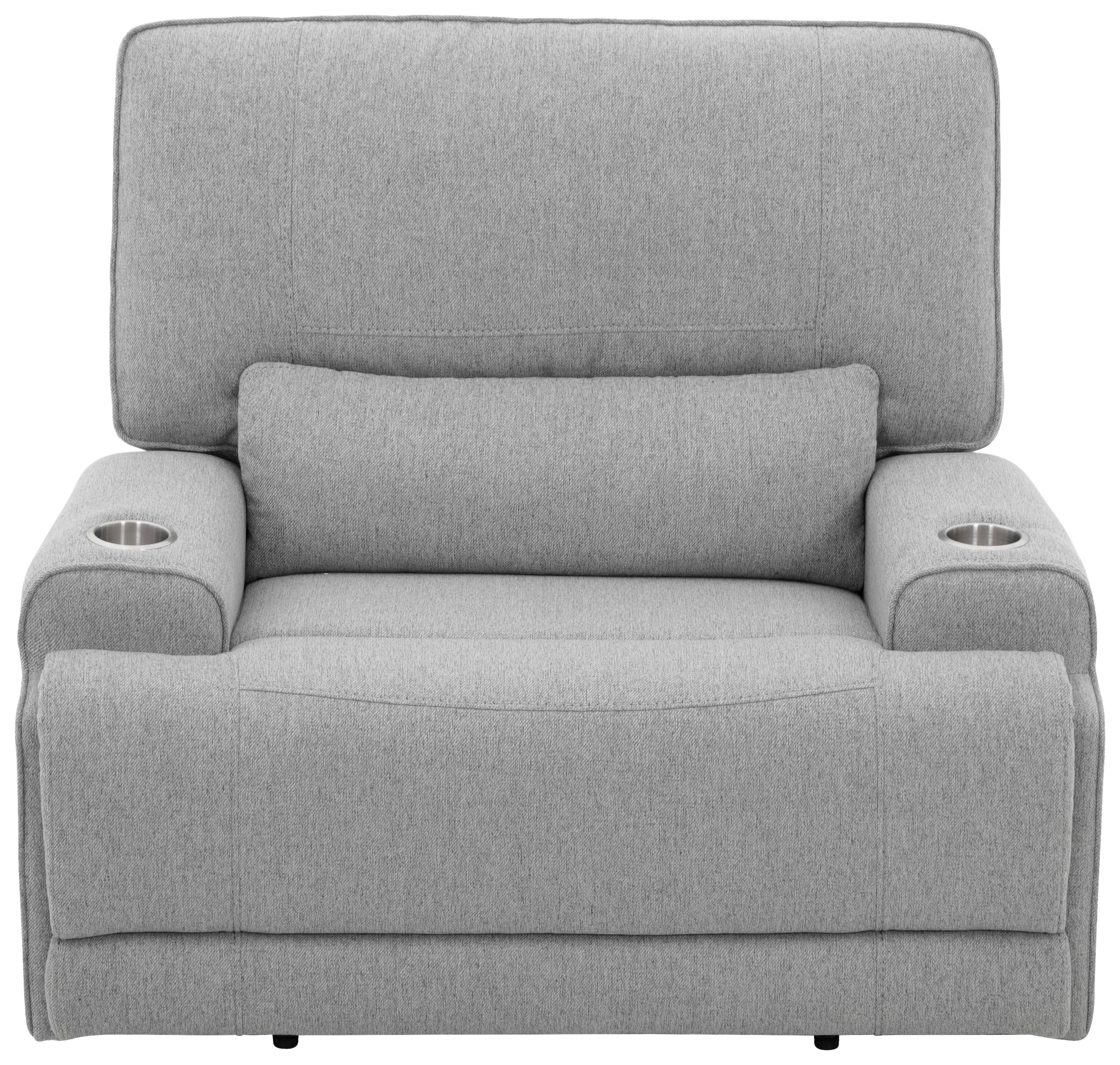 Relaxsessel Texas Hellgrau B: 122 cm - Hellgrau/Schwarz, Basics, Holz/Textil (122/106/102cm) - MID.YOU