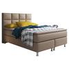 Boxspringbett Lederlook 140x210 Miami - Silberfarben/Cappuccino, KONVENTIONELL, Leder/Textil (140/115/210cm) - MID.YOU