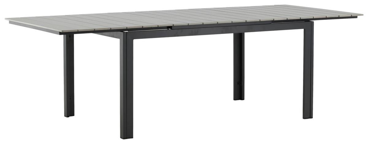 Gartentisch Levels Aluminium L 160 cm - Schwarz/Grau, KONVENTIONELL, Metall (160/100/75cm) - Gardenson