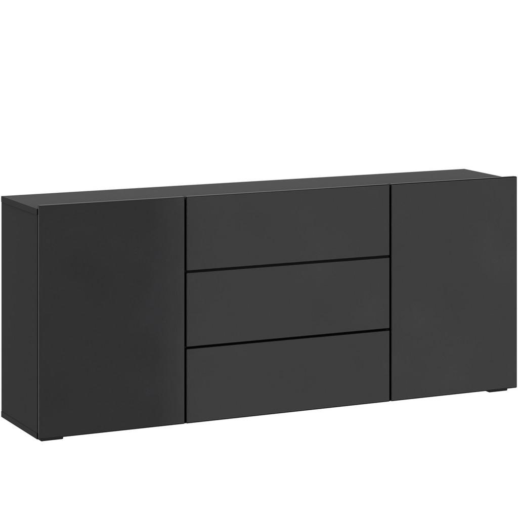 Sideboard Otis Schwarz Hochglanz B: 140cm