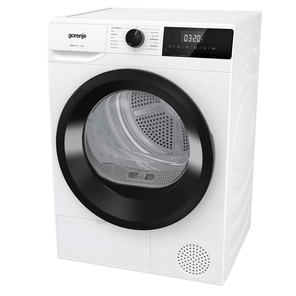 Wärmepumpentrockner D2HNE9D/AT Füllmenge ca. 9 kg, EEKL: D - Weiß, Basics, Kunststoff/Metall (59,5/84,5/64cm) - Gorenje