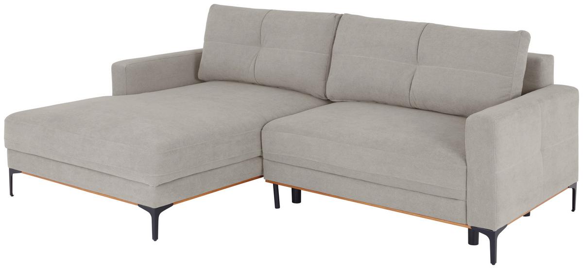 Ecksofa Bergamo - Beige/Schwarz, MODERN, Textil (162/238cm) - Ondega