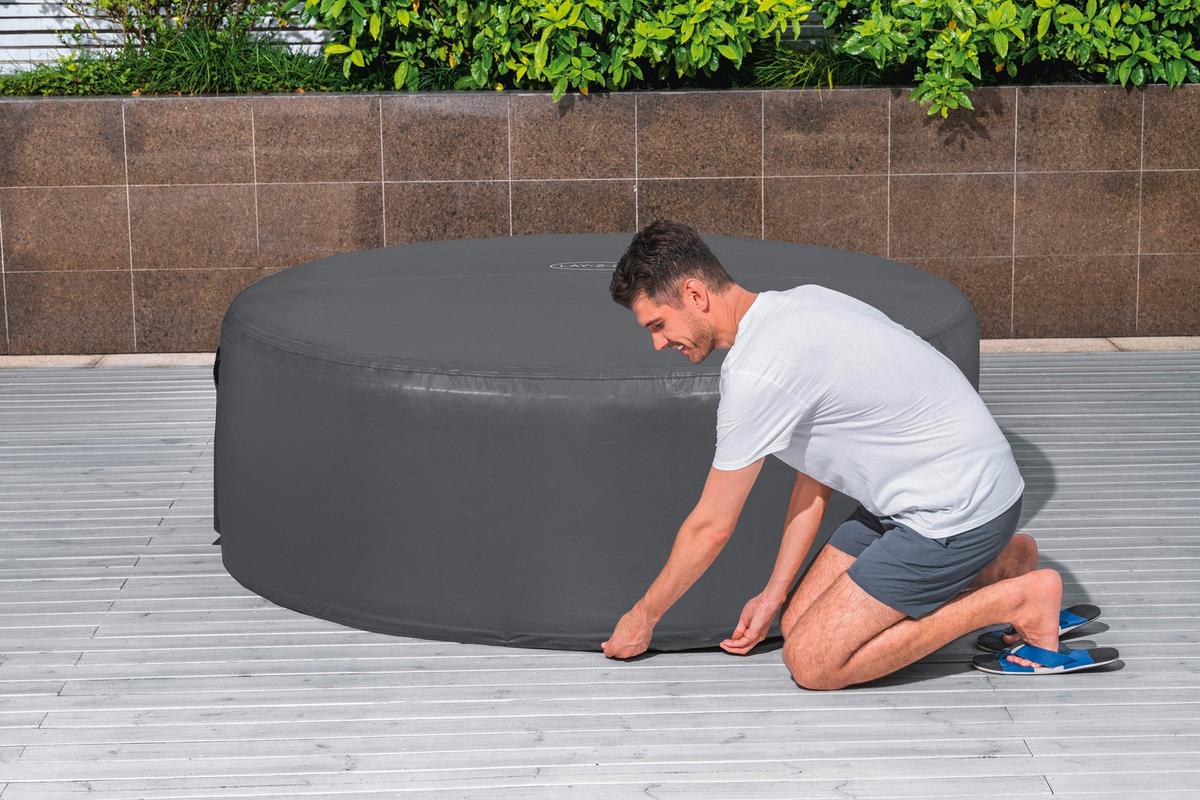 Whirlpoolabdeckung Nadine - Dunkelgrau, KONVENTIONELL, Kunststoff (180/66cm) - Bestway