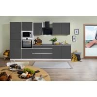 Küchenblock Lorena Küchenblock 335 Cm - Grau Hochglanz/Graphitfarben, Basics, Holzwerkstoff (335cm) - Respekta