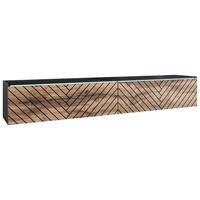 Nízká komoda s LED osvětlením 180cm - šedá/černá, Basics, kompozitní dřevo/plast (180/30/33cm) - P & B