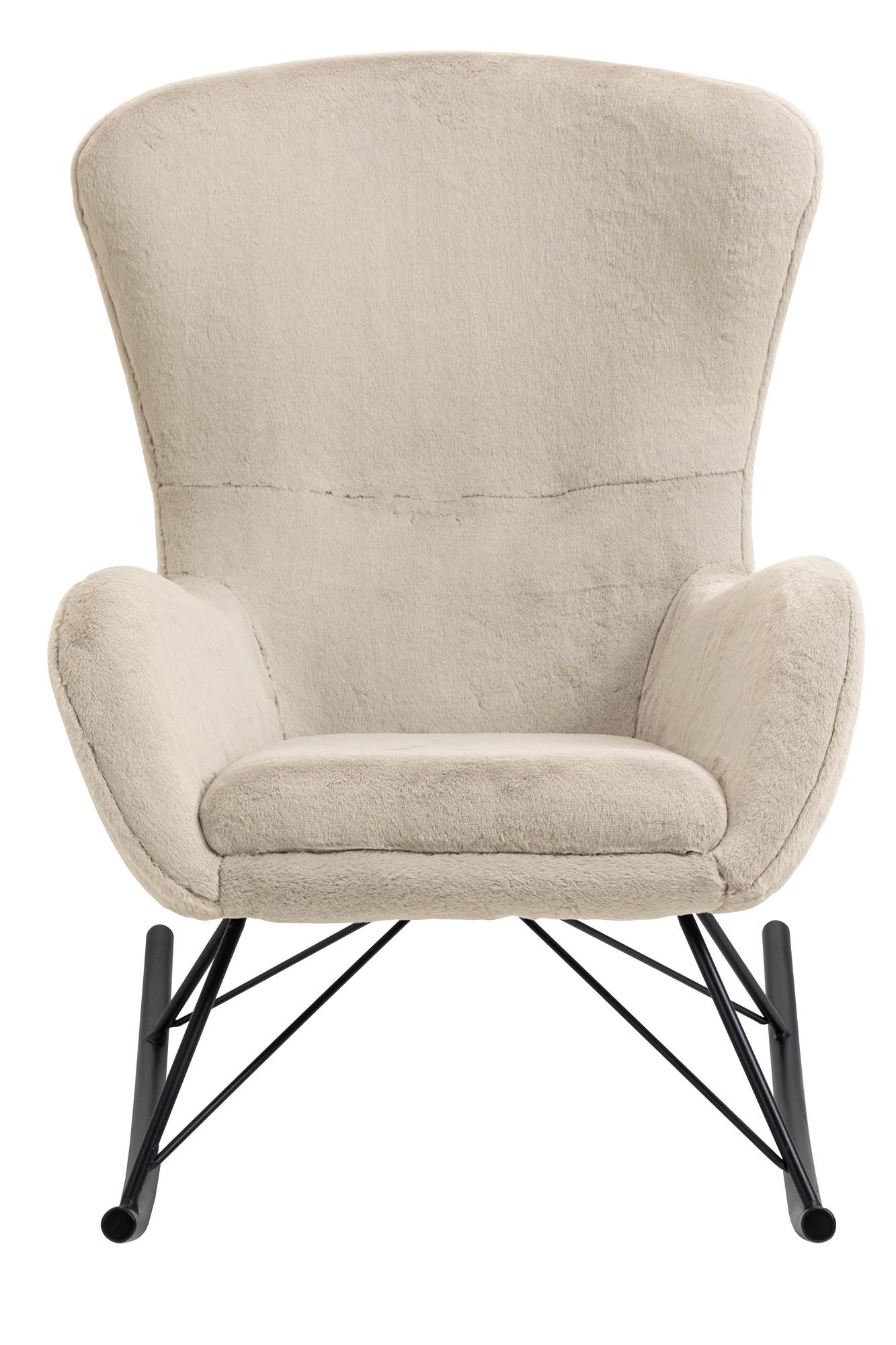 Schaukelstuhl Schwarz, Beige B: 70 Cm - Beige/Schwarz, MODERN, Textil (70/102/94cm) - Livetastic