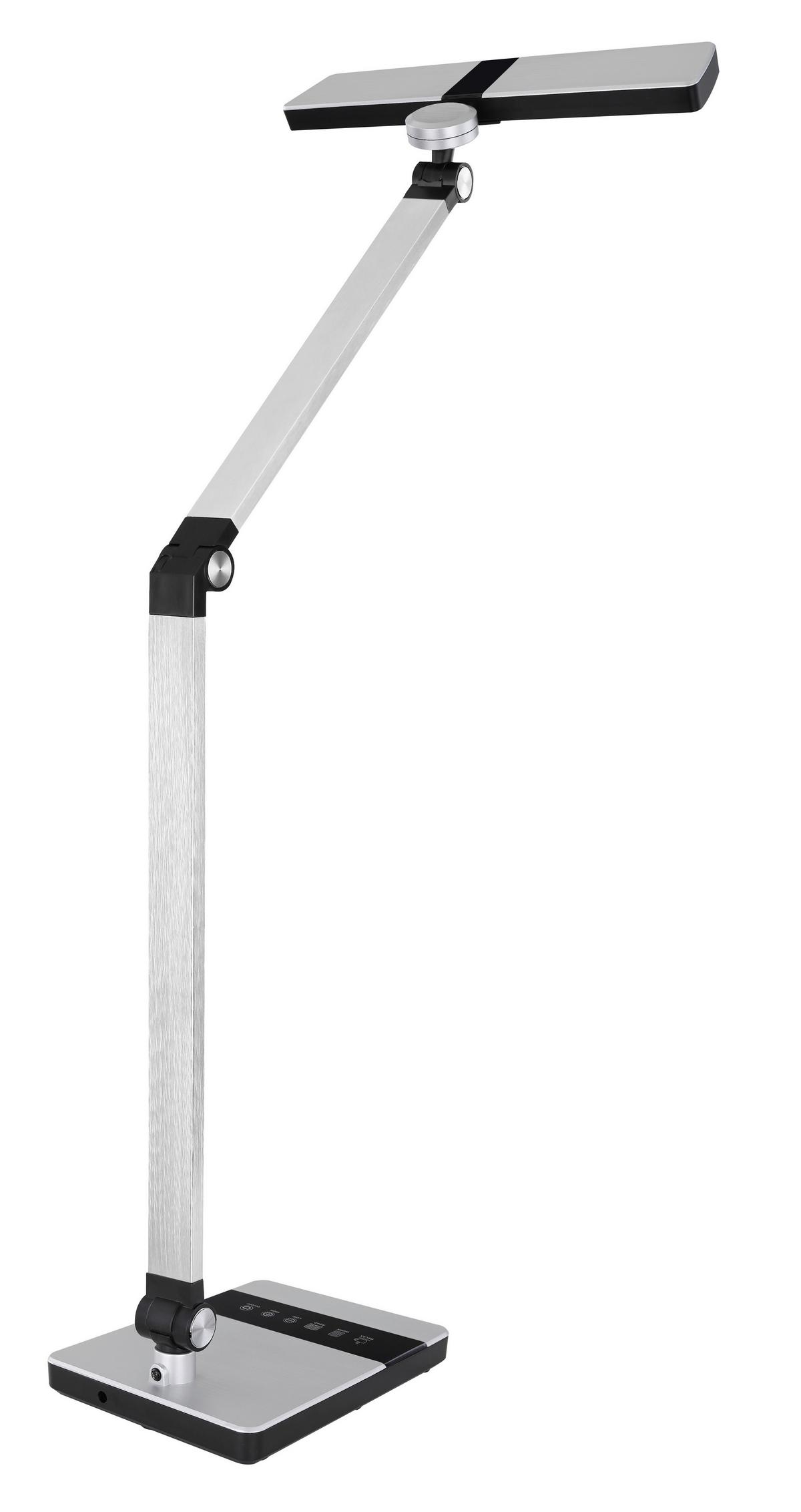LED-Tischleuchte 58427s - Silberfarben/Schwarz, KONVENTIONELL, Kunststoff/Metall (40/27/82cm) - Globo
