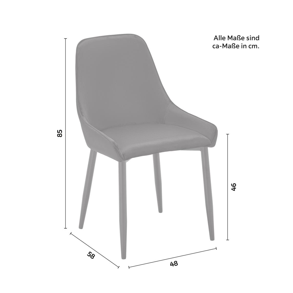 Židle Enna - černá, Moderní, kov/dřevo (48/85/58cm) - Modern Living