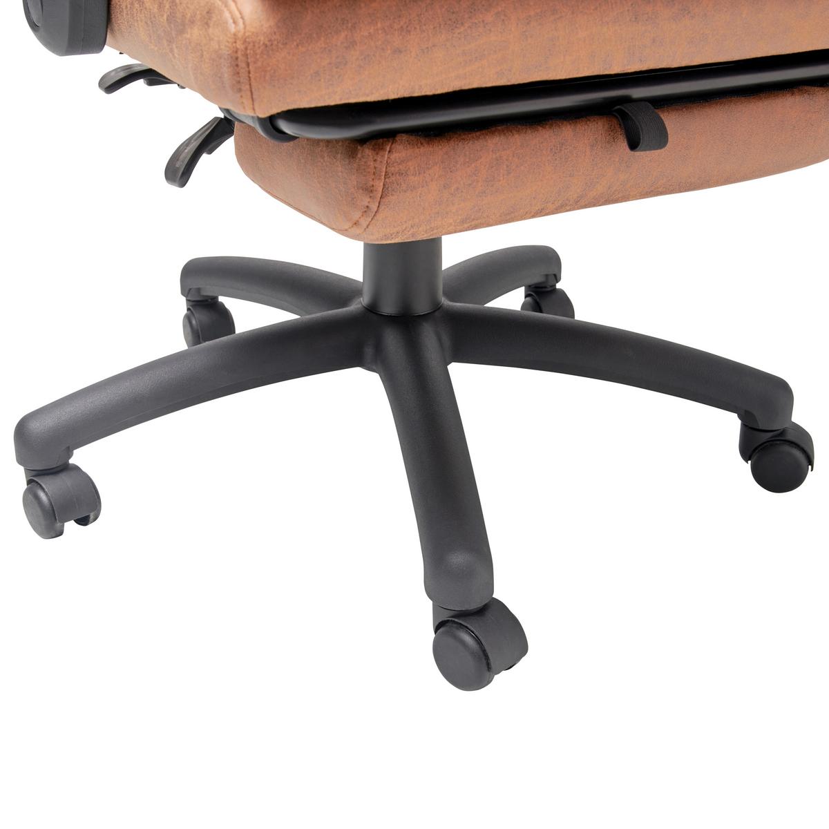 Chefsessel Bernie - Schwarz/Braun, LIFESTYLE, Holz/Kunststoff (66/114 - 122/71,5cm) - MID.YOU