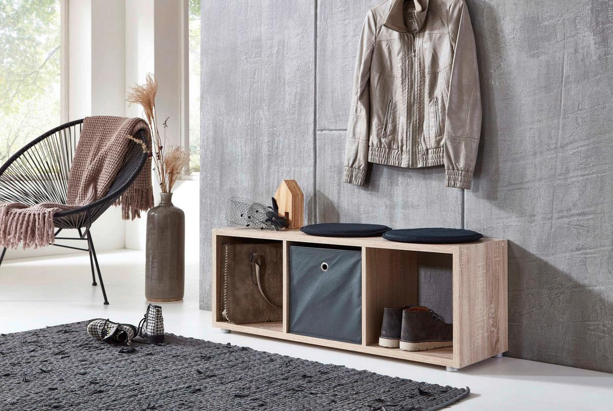 STANDREGAL NIZZA TYP 12 - Silberfarben/Sonoma Eiche, MODERN, Holzwerkstoff (37,5/108,5/33cm) - MID.YOU