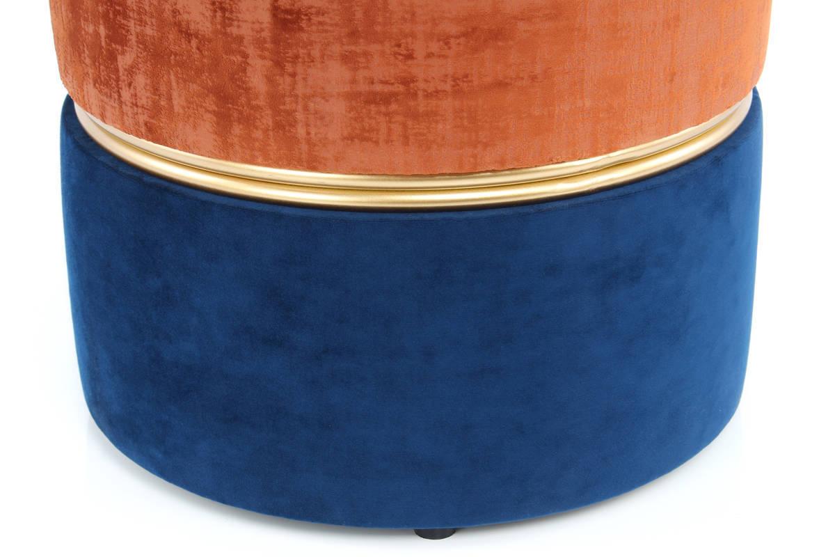 Hocker mit gepolstertem Sitz in Orange