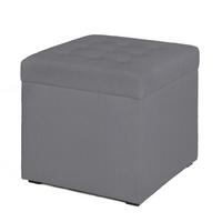 Sitzwürfel Pouf Welle S mit Stauraum Grau H: 45 cm - Schwarz/Grau, Basics, Textil (45/45/42cm) - P & B
