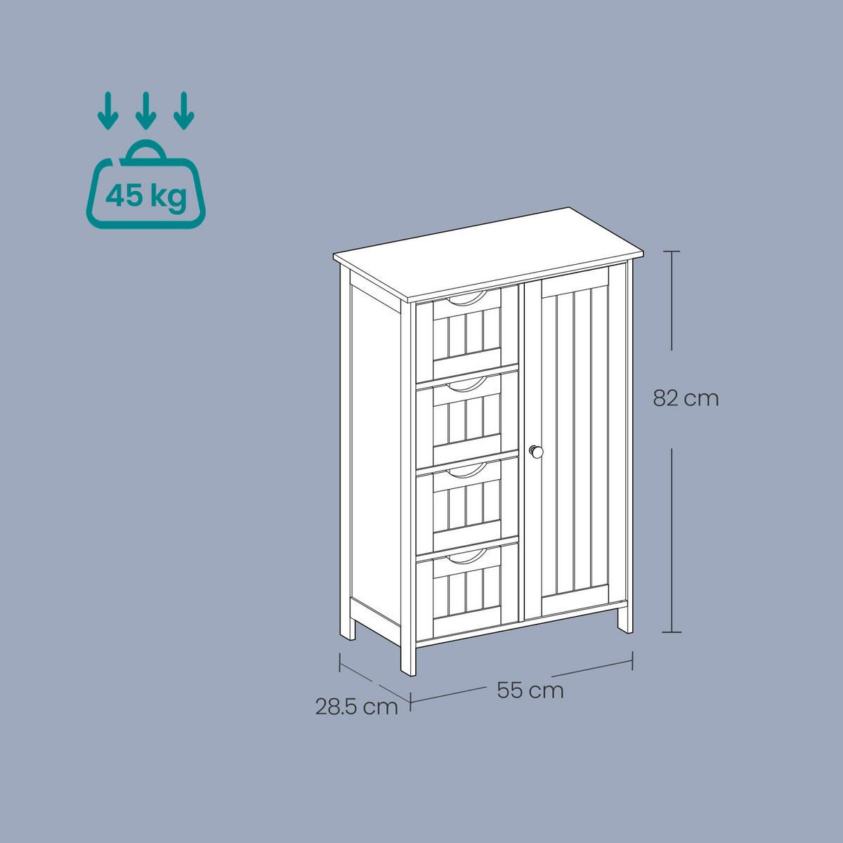 Midischrank Lhc41gy - Grau, Trend, Holzwerkstoff (55/82/28.5cm) - MID.YOU