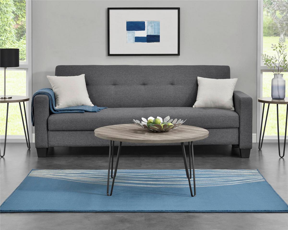 Beistelltisch Owen Grau/eichefarben 90 Cm - Eichefarben/Schwarz, Design, Metall (90/45/90cm) - MID.YOU