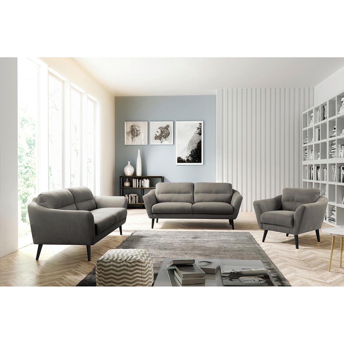 Sessel Tromso Grau B: 92 Cm - Schwarz/Grau, Design, Textil (92/87/88cm) - Livetastic