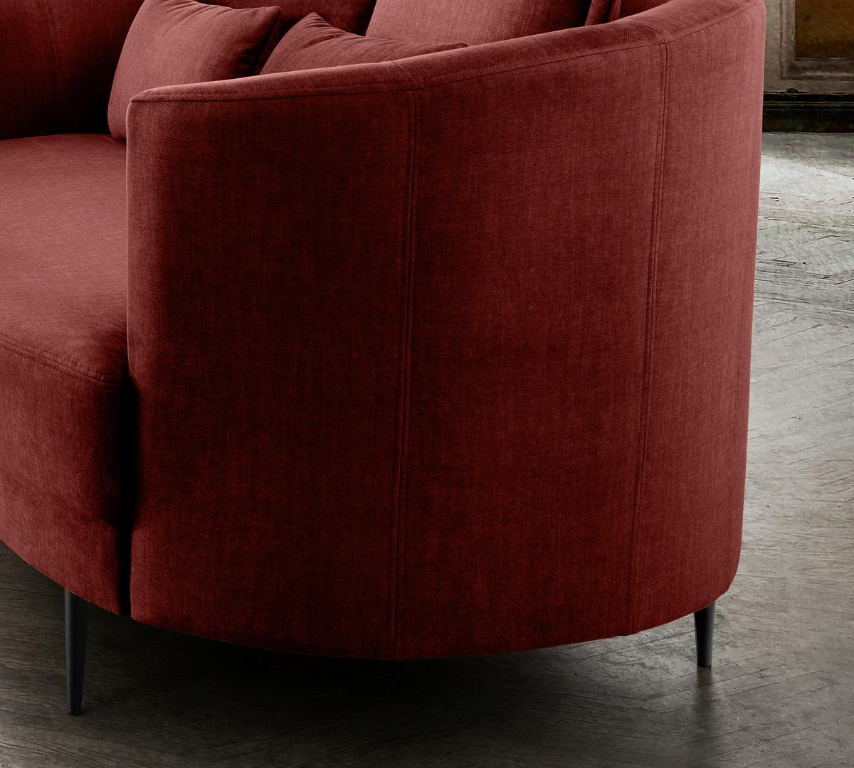 3-sitzer-sofa Pistaccio Koralle, Rücken Echt B: 209 Cm - Koralle/Schwarz, MODERN, Textil (209/85/101cm) - Livetastic