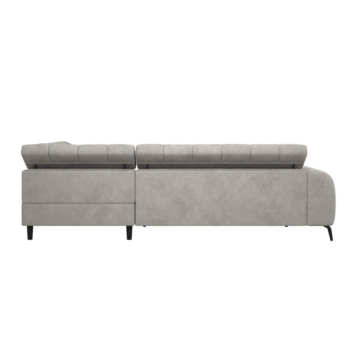 Ecksofa mit Schlaffunktion & Bettkasten Volf Hellgrau - Hellgrau/Schwarz, Trend, Textil (261/203cm)