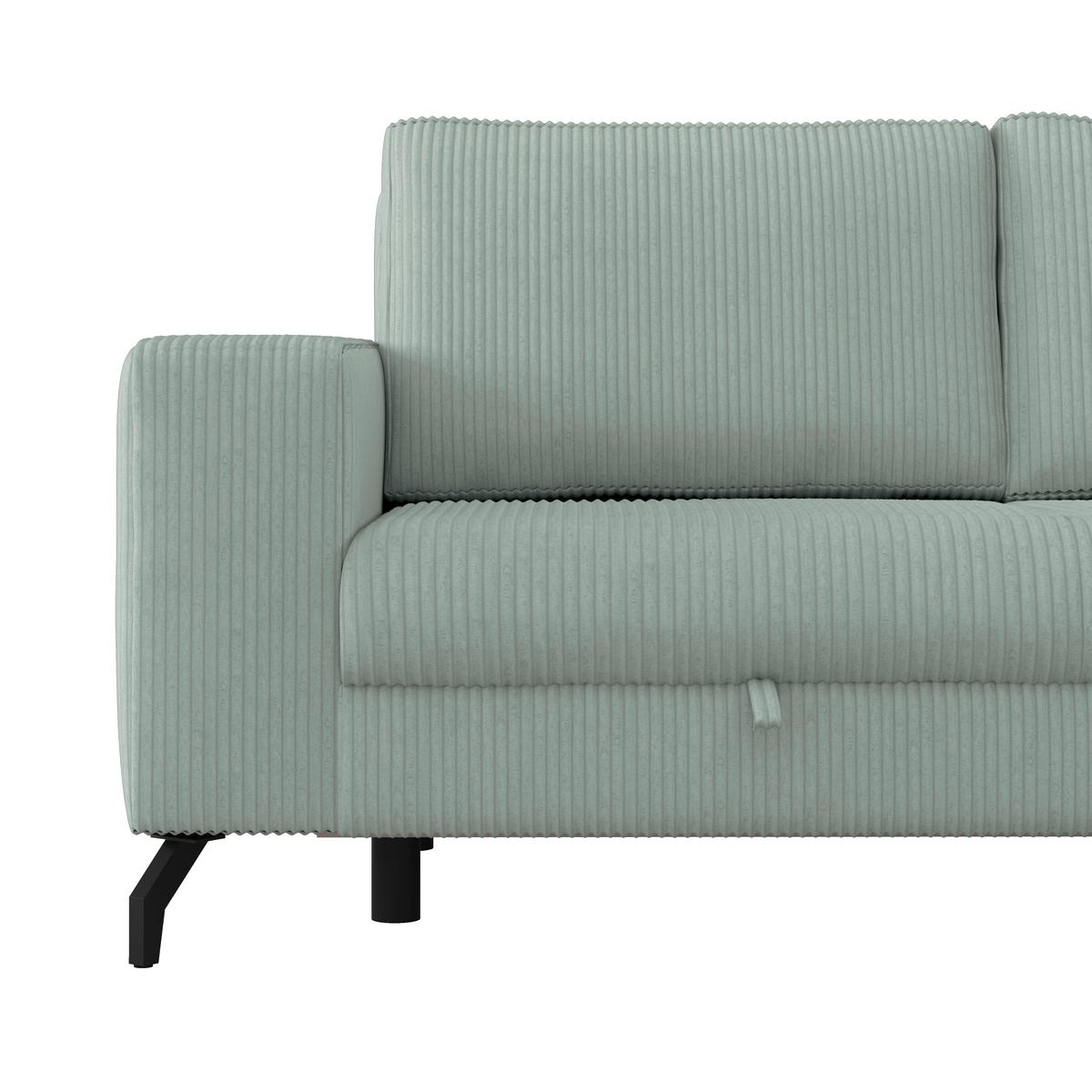 Ecksofa mit Schlaffunktion & Bettkasten Cloud Salbeigrün - Salbeigrün, Trend, Textil (290/178cm)