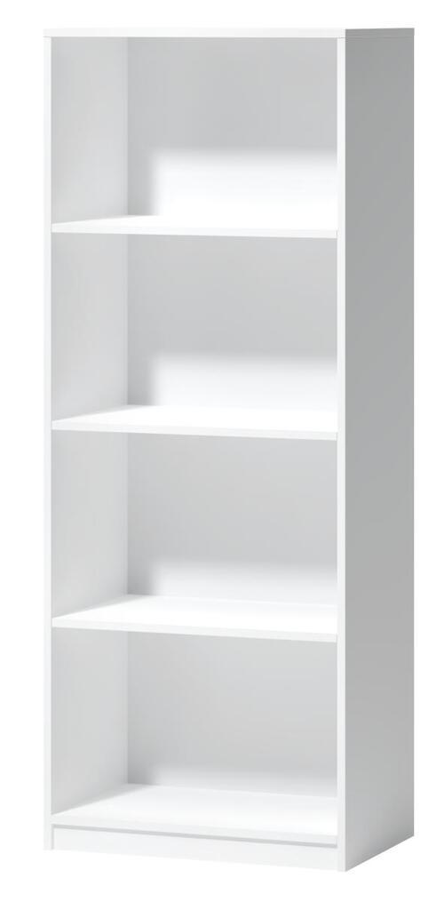 Regál se 4 příhrádkami - bílý - bílá/černá, Basics, kompozitní dřevo/plast (60/153/38cm) - P & B