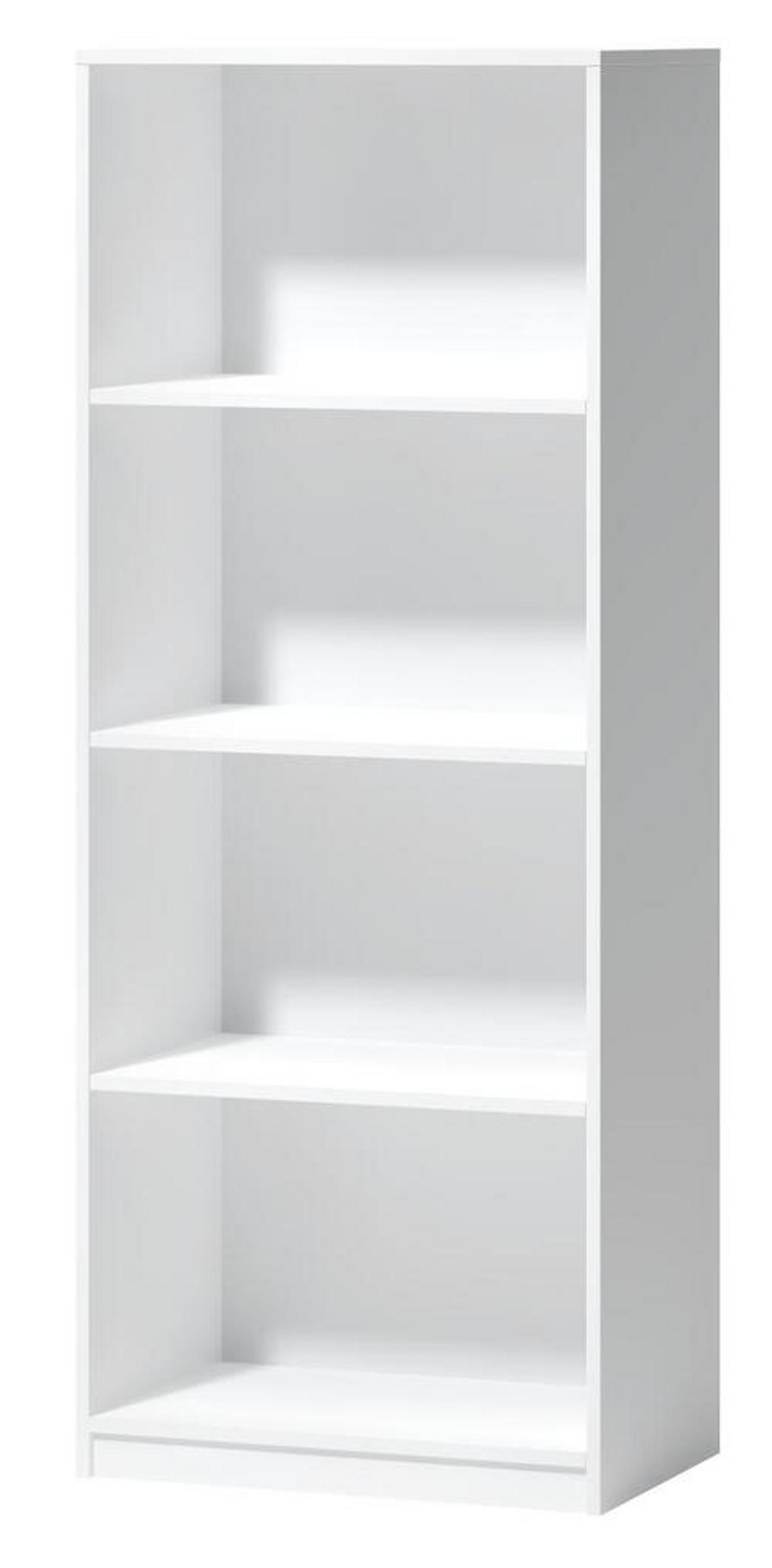 Regál so 4 priehradkami - biely - čierna/biela, Basics, kompozitné drevo/plast (60/153/38cm) - P & B