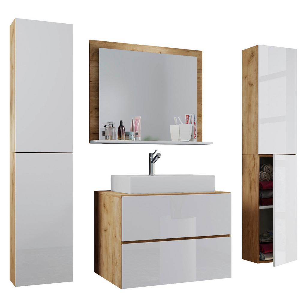 Badmöbel-Set 5--Teilig. Lendas 147cm Weiß