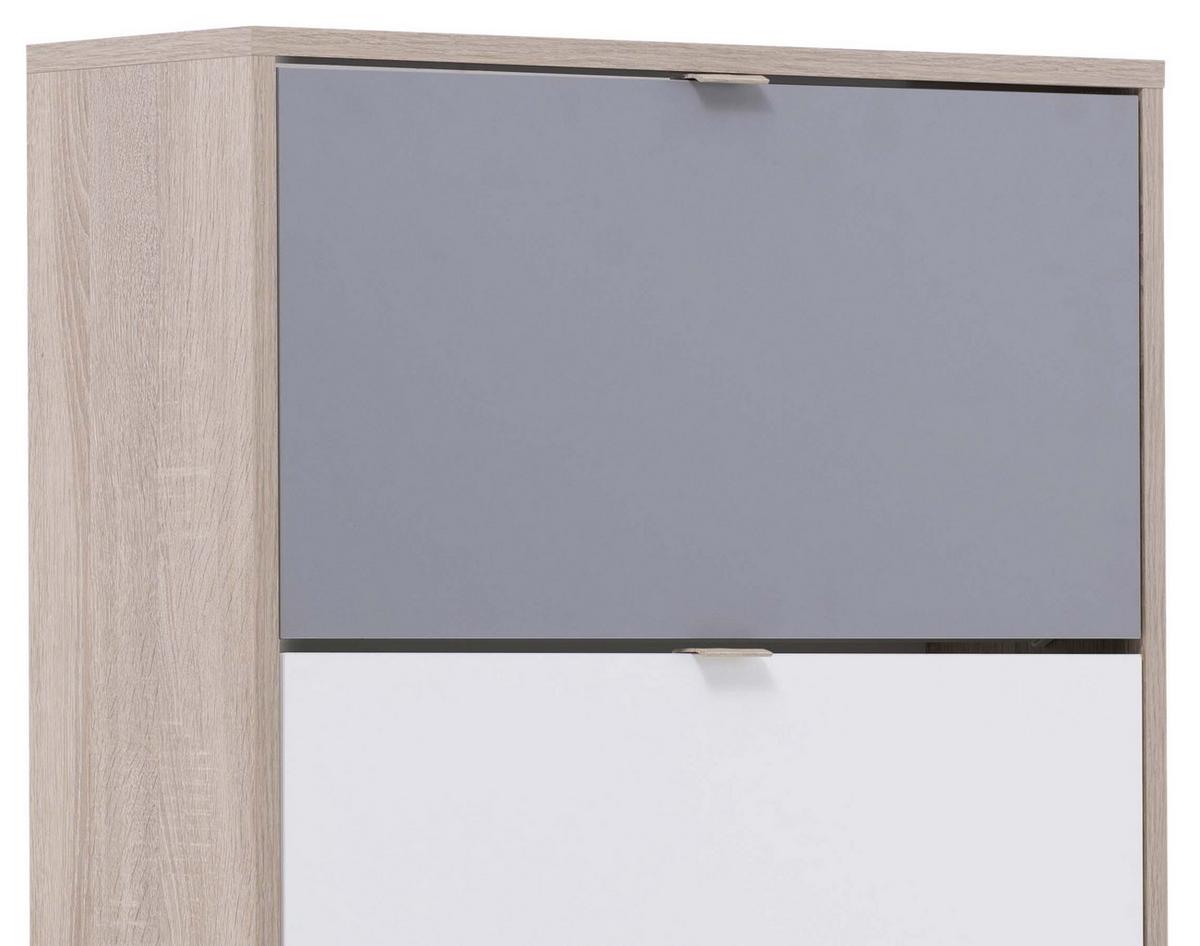 Schuhkipper Cuba 42 Trend, 3 Klappen Eichefarb. B: 70 cm - Eichefarben/Weiß, Trend, Holzwerkstoff (70/127/24cm) - MID.YOU