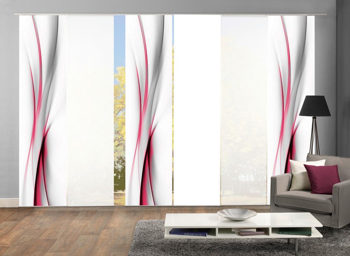 Flächenvorhang 6er Set Rochelle - Rot, Design, Textil (60/245cm) - Schmidt W. Gmbh