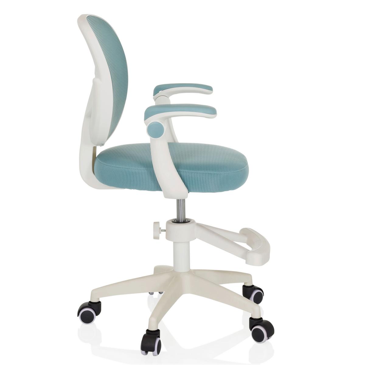 Jugenddrehstuhl Kiddy Smart Aqua B: 61 cm - Weiß, MODERN, Kunststoff/Textil (61/84-97/55cm) - MID.YOU
