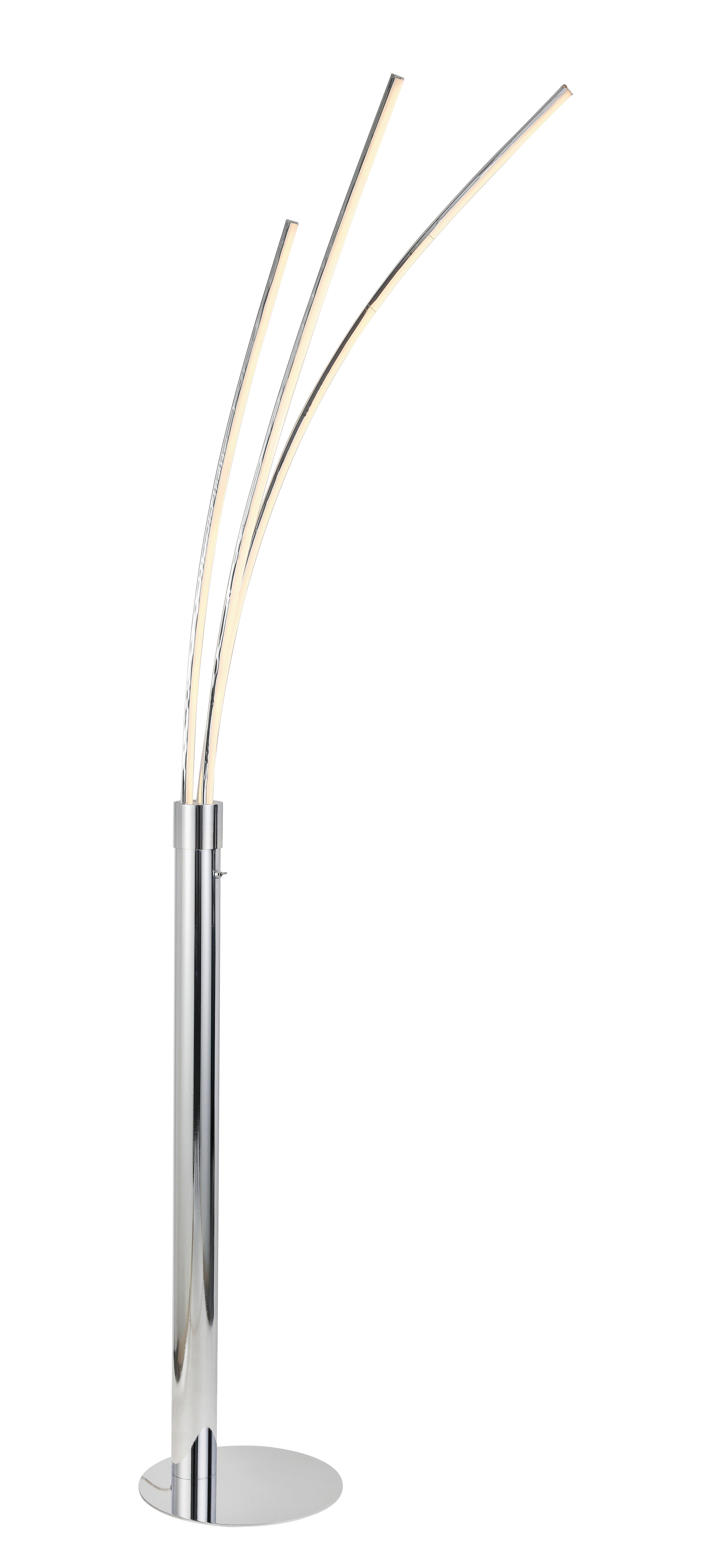 Stojací Led Svítidlo Remmer - barvy chromu, Moderní, kov/plast (28/210cm) - Premium Living